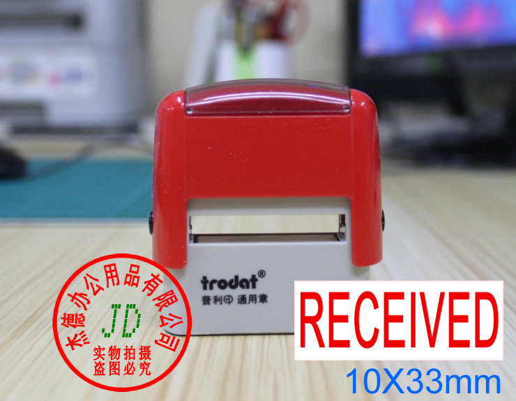 此款印章现货销售，配套印台有红 蓝 黑 紫 绿五个颜色供挑选（印台颜色也就是指您希望印出来的内容的颜色），拍下请备注您想的颜色，默认发红色。谢谢！