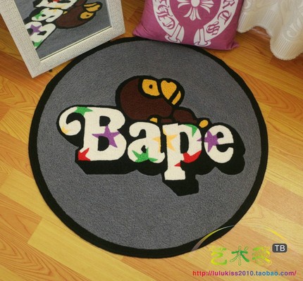 BAPE A Bathing Ape猿人头安逸猿日本街头地垫脚垫电脑椅垫地毯