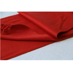 特惠大红流苏水波纹男女老人小孩通用短1.45米长羊绒羊毛围巾围脖