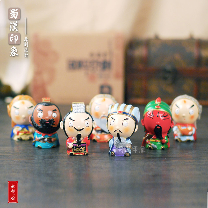 三国人物可爱风公仔朋友车载摆件
