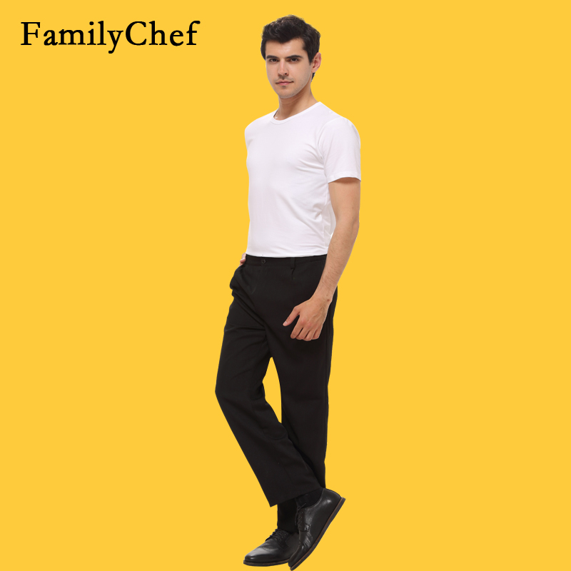 Chef quần làm việc quần bồi bàn màu đen quần bán đàn hồi bếp khách sạn quần làm việc quần màu đen dành cho nam giới và phụ nữ