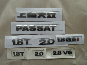 斜体帕萨特B5新老领驭1.8T2.8V6后字牌前后字标中心标志正品配件