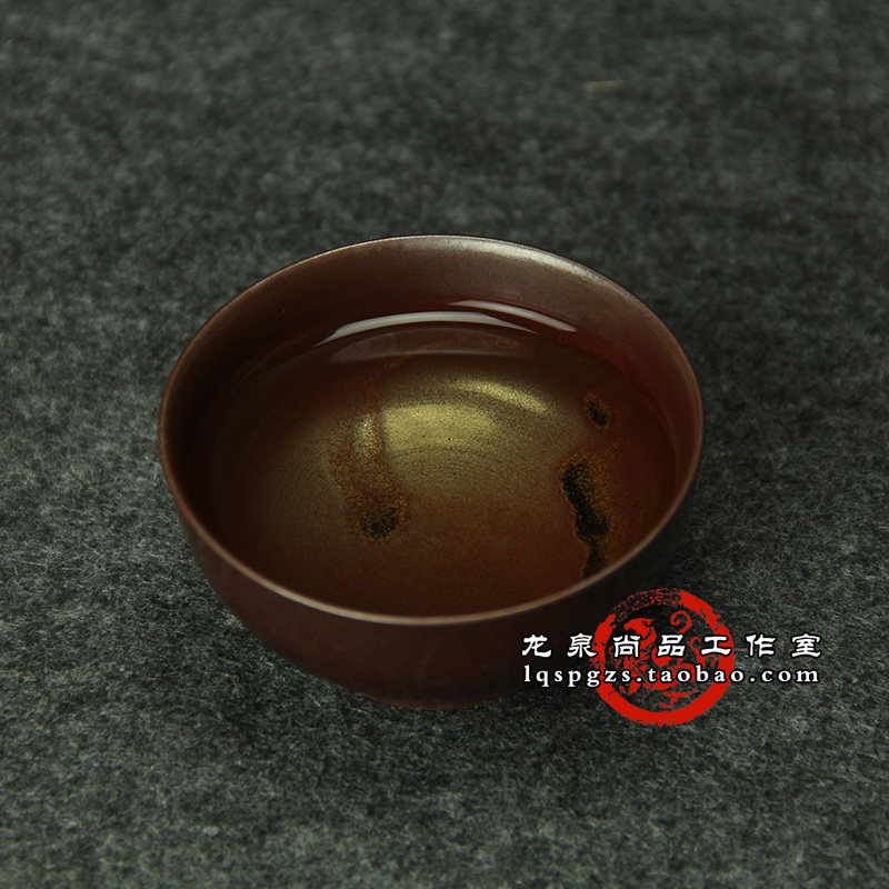 龙泉青瓷 手工朱砂薄胎品茗杯 茶盏把玩杯观赏茶杯新品酒盏张守瑞