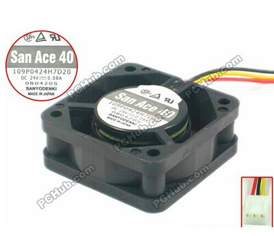 全新现货SANYO 109P0424H7D20 24V 0.08A 40*40*15变频器专用风扇