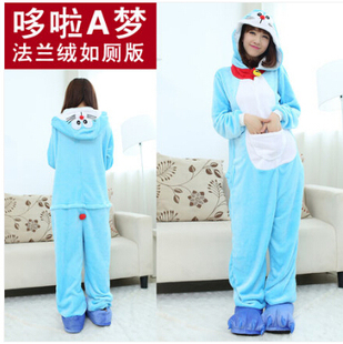 包邮 送爪机器猫卡通动物连体睡衣男女情侣加厚表演万圣节onesies