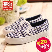 Flat-bottom shoes asakuchi shoes canvas shoes Le Fu, thick-soled shoes women air lazy autumn shoes platform 2015 Korean version