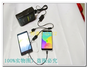 摄像机电池 可以冲苹果手机 B型口转双路USB母口