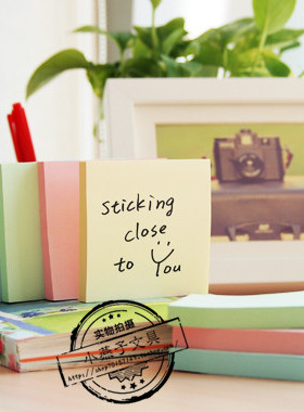 N次贴3*3 100张可再贴便利贴 告示贴便签纸 四色可选 31005