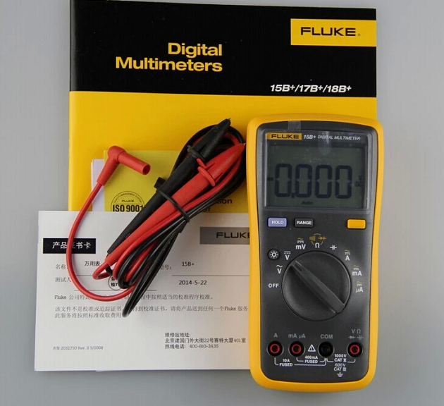 美国福禄克FLUKE 15B+万用表17B+数字万用表 F18B+ 101多用表表笔