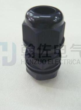 黑灰色AD10波浪管接头 MG16A-15长牙型电缆固定防水接头通径6-11