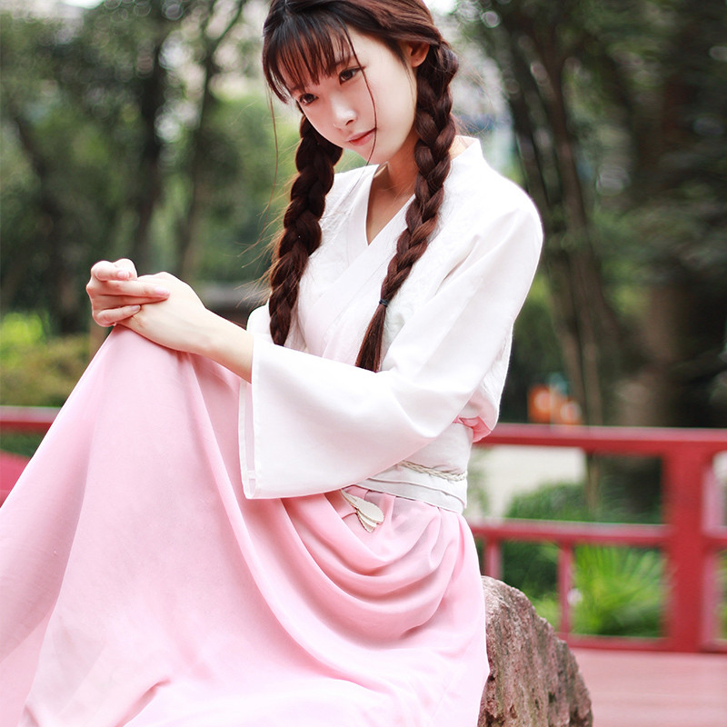 汉服古装服装女夏襦裙齐胸改良仙女飘逸少女齐腰公主中国风汉元素