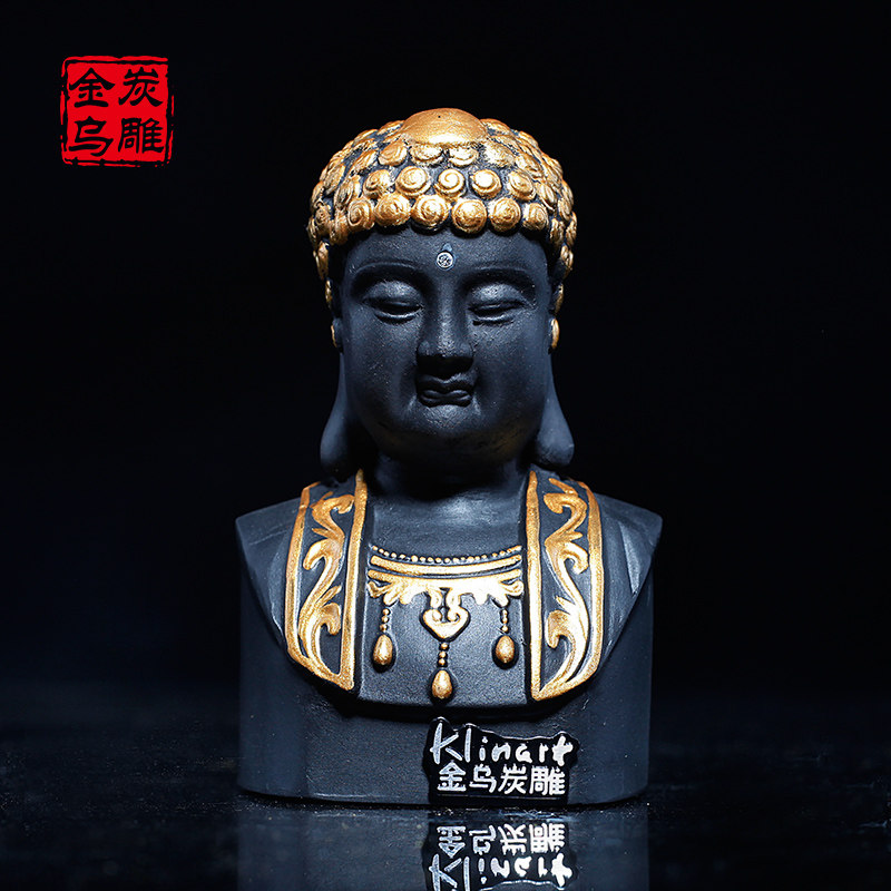 金乌炭雕 佛照吉祥 活性炭汽车摆件