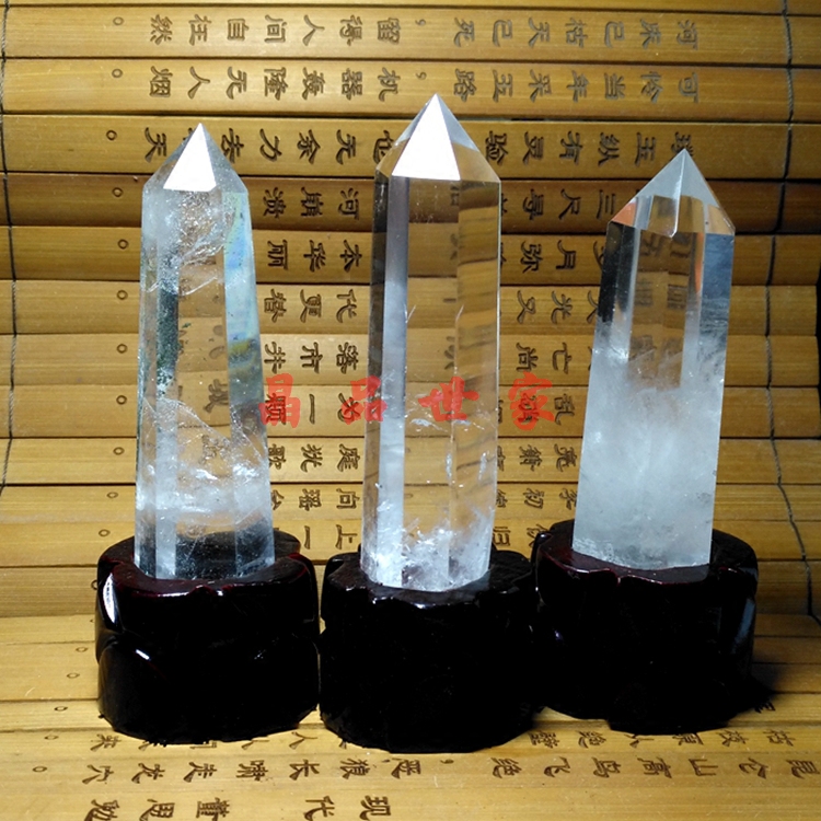 고품질 천연 화이트 크리스탈 육각 프리즘 장식품 원석 육면체 크리스탈 기둥 홈 오피스 책상 장식품