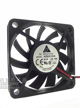 6010 12V 0.22A 6厘米 2线大风量 CPU 机箱散热风扇 AFB0612HA
