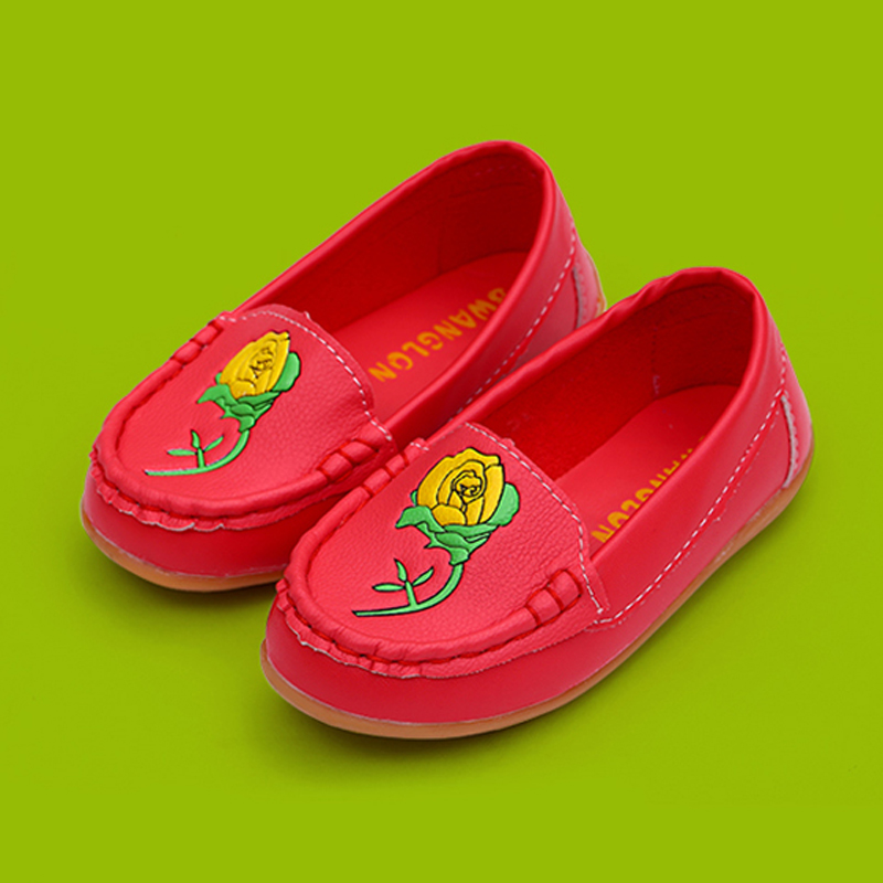 Chaussures enfants en PU ronde brodé pour printemps - semelle caoutchouc - Ref 1033719 Image 1
