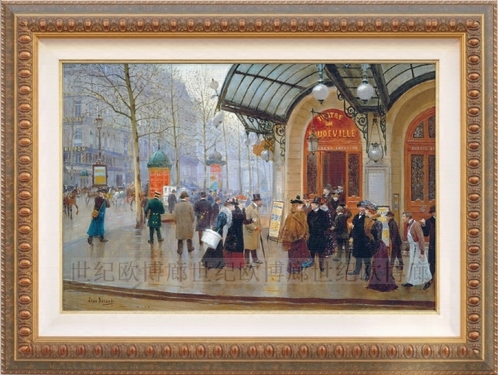 英国纯进口原版画芯高端装裱复古人物风景名著装饰画 剧院大街