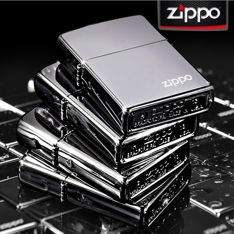 zippo打火機正版刻字定制照片zppo藍黑冰標志防風男zoop原裝正品