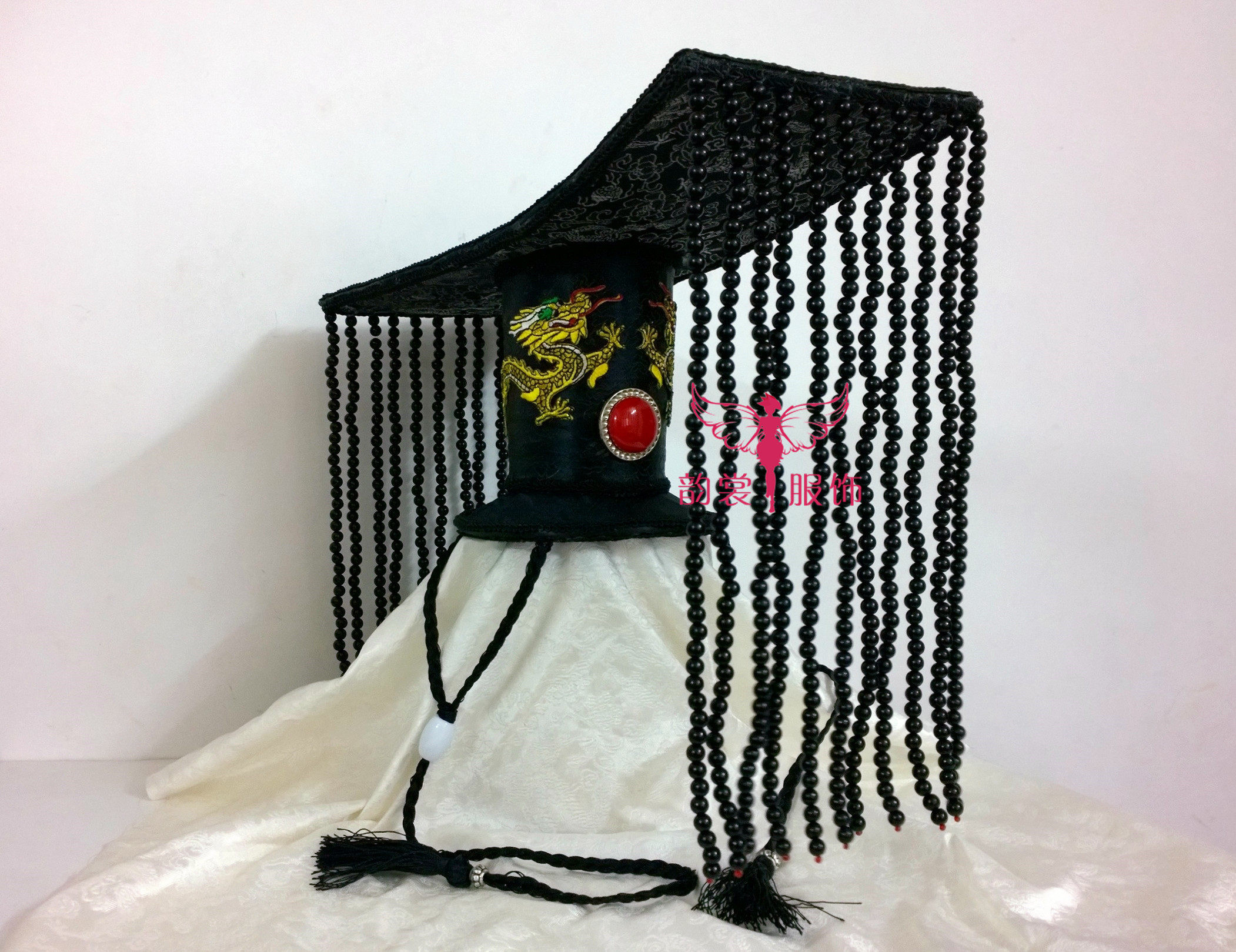 黑色汉朝婚服古装头饰汉室皇帝婚礼发冠门帘头饰影楼写真头饰