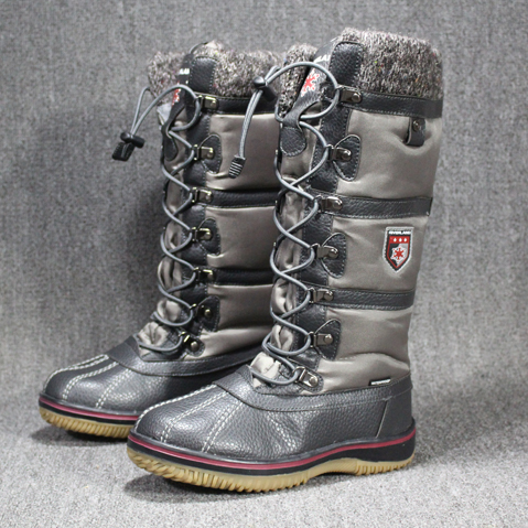 Chaussures de montagne neige en cuir véritable 7KK16 - Ref 1068678 Image 1