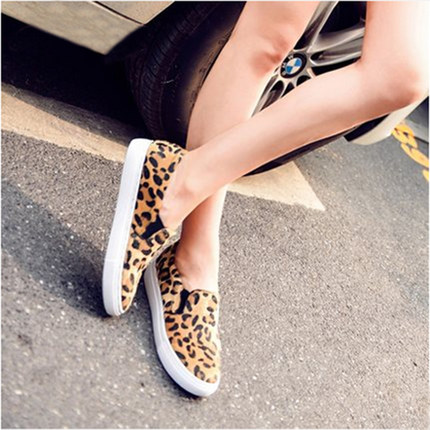 2017新款春季乐福鞋单鞋女春秋豹纹平底黑色仿真马毛休闲鞋