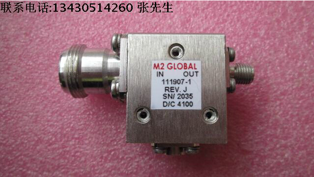 美国HARRLS进口 111907-1 3.3-4.6GHz SMA-N RF 射频微波同轴隔离器 质量包好，包能用 可提供详细测试图 请放心购买 频率范围：3.3-4.6GHz 插损:＜0.8dB， 隔离度.:＞20dB， VSWR:＜1.35，SMA接头