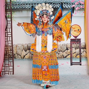戏曲女靠京剧服装花旦武旦女靠刀马旦大靠女将军穆桂英 刺绣 女靠