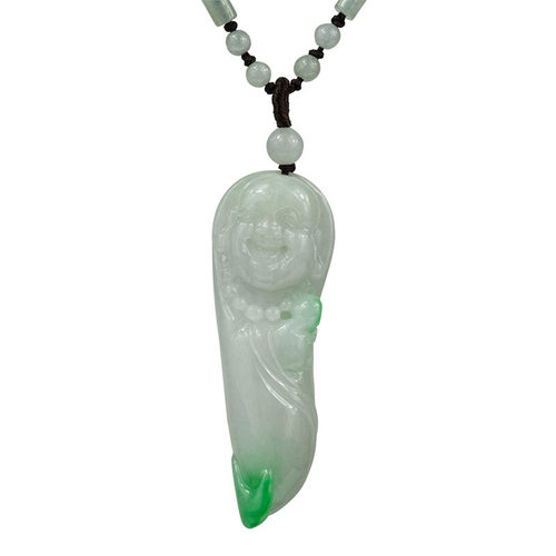 翡佛吊坠俏色弥勒佛玉佛真玉