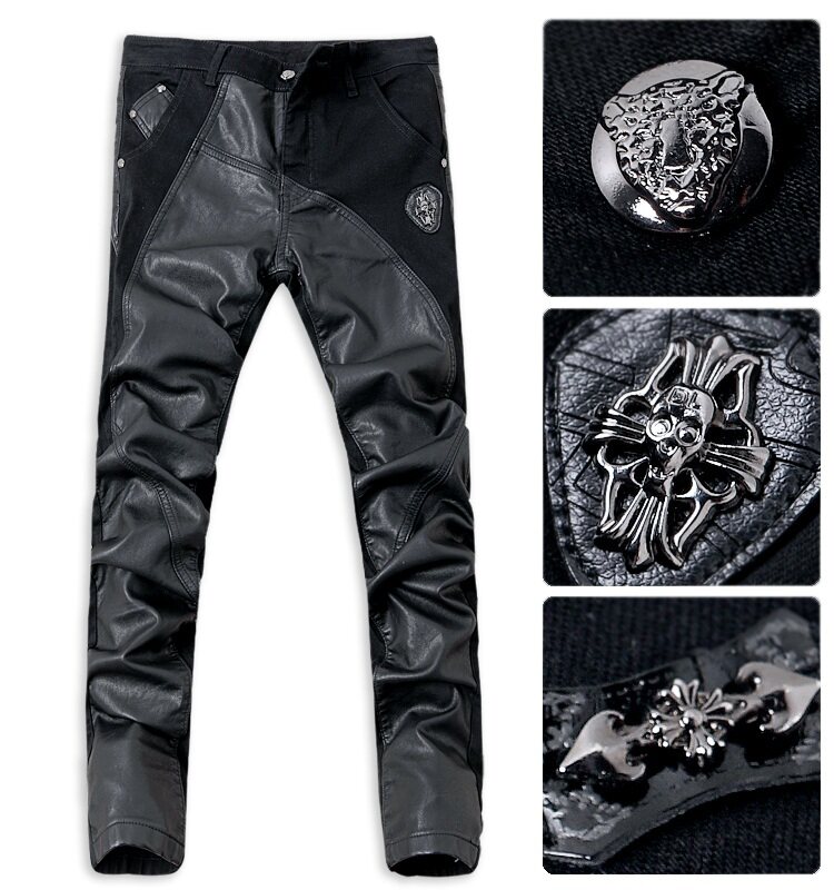 Pantalon cuir homme serré pour jeunesse - Ref 1494187 Image 1