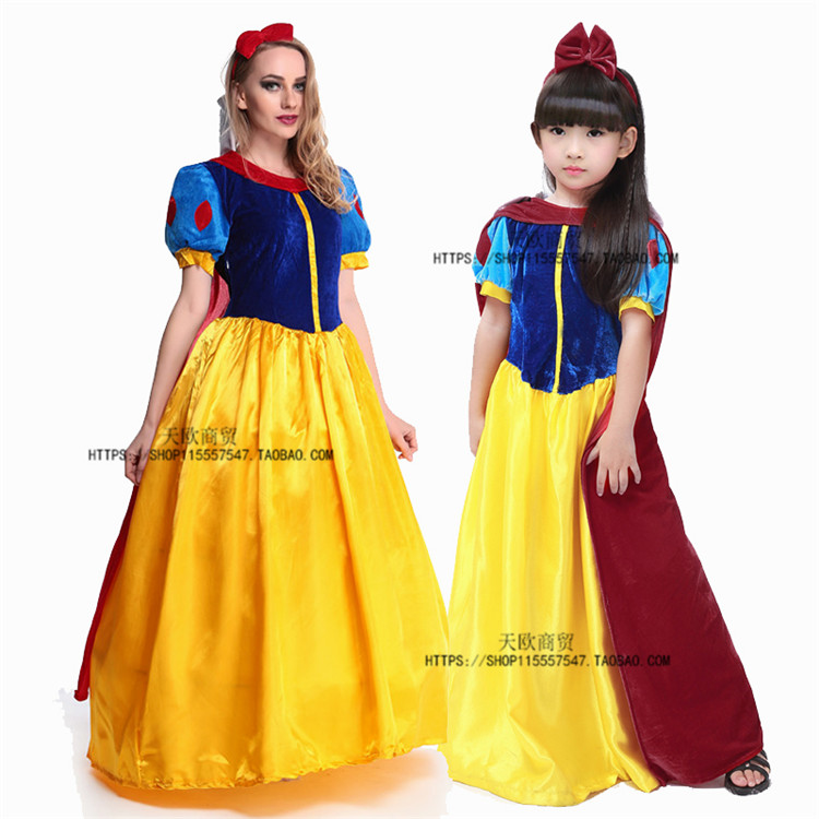 亲子新款万圣节cos表演服装仙女教主白雪公主皇后服装成人公主裙