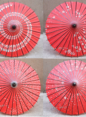 红色日本樱花工艺油纸伞/动漫cos伞/中秋国庆餐厅店铺装饰装修伞