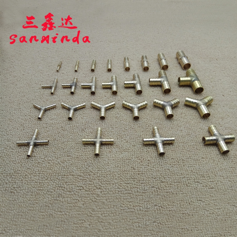 金属铜三通变径接头排气管真空阀门三通转换接头3通T字管道转接头