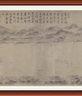 国画字画客厅书画作品山水画宣纸水墨画挂画莫维贤西湖草堂赠装裱