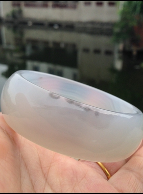 巴西小清新甜美天然玛瑙手镯浅粉绿对镯加宽加厚适合爱美的您118