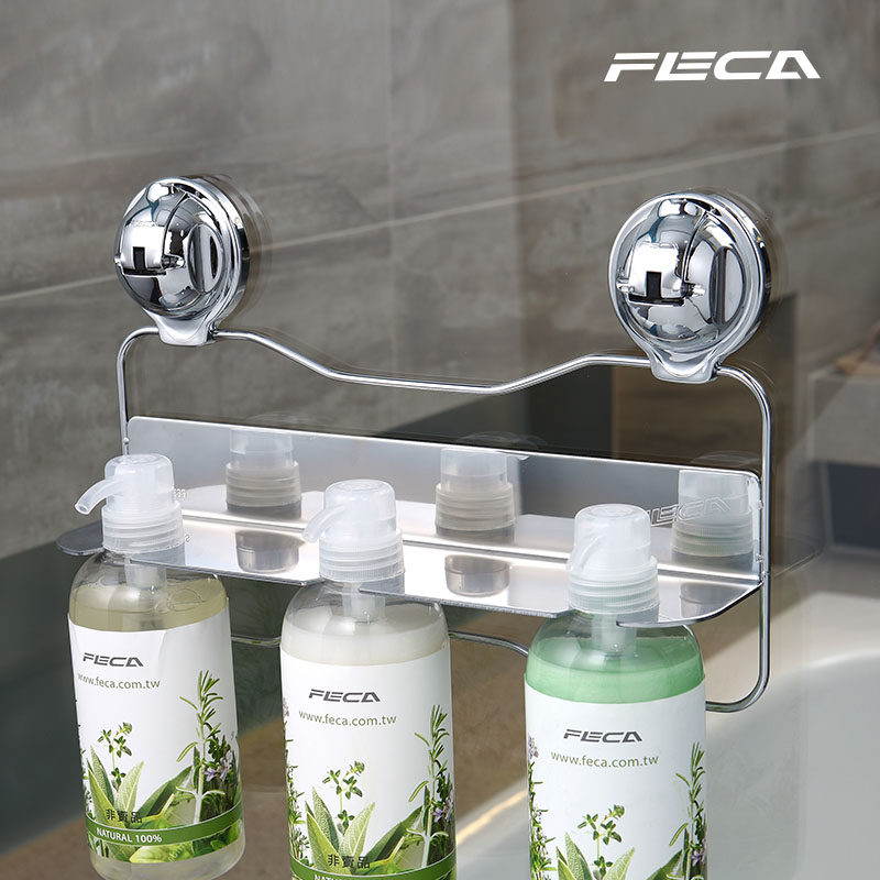 台湾FECA非卡真空可移动无痕橡胶吸盘 卫浴E19伯爵不锈钢压瓶座