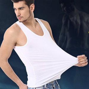 跨栏运动夏季莫代尔纯棉男士汗背心紧身 无袖健身汗衫本命年红色