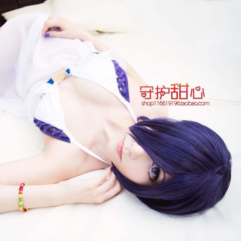 甜心家  雾岛董香 面具蓝紫色cosplay假发