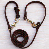 包邮 双钩牵引绳 多用途头层训练狗绳 双头钩绳 2只狗狗绳 牵引绳