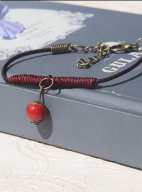 编织陶瓷红绳民族风复古配饰手串