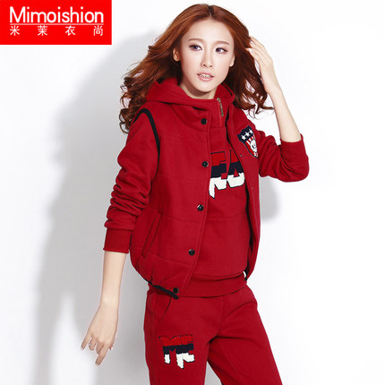 2015冬装外套韩版女士大码连帽加厚加绒卫衣