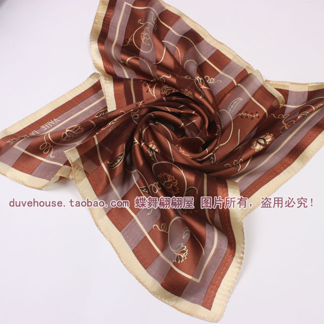 真丝缎条绡小丝巾 美拉德色系桑蚕丝方巾宝宝柔软围巾