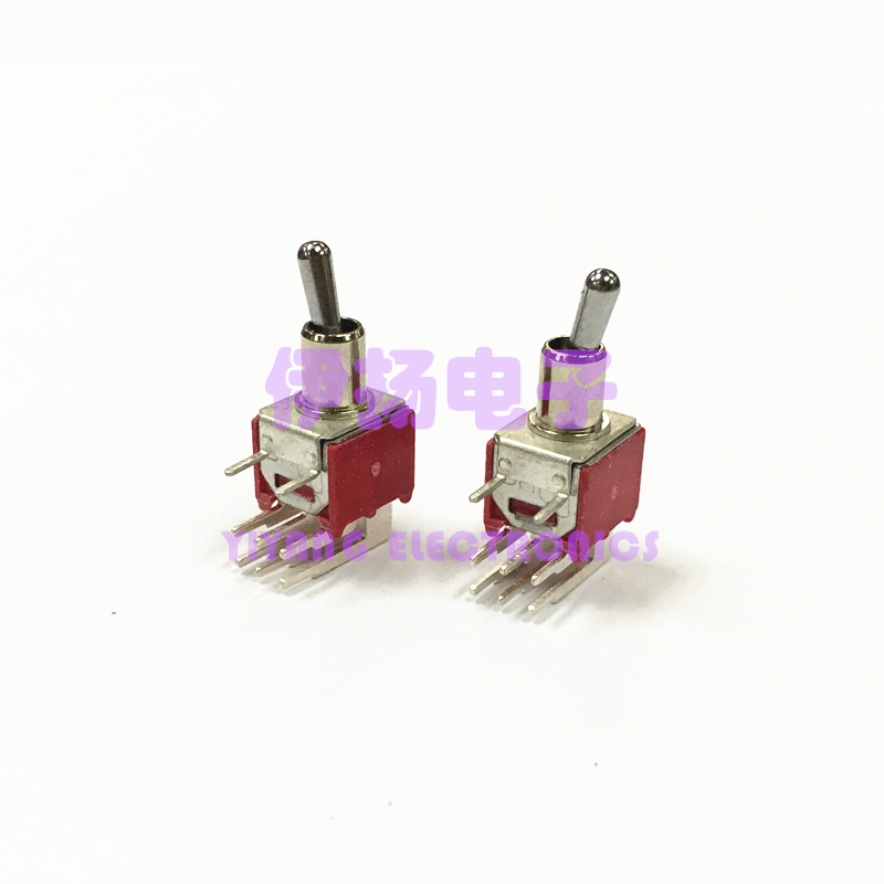 SH SALECOM台湾兴瀚进口钮子开关 TS40-T TS-7 6脚2档正弯拨动