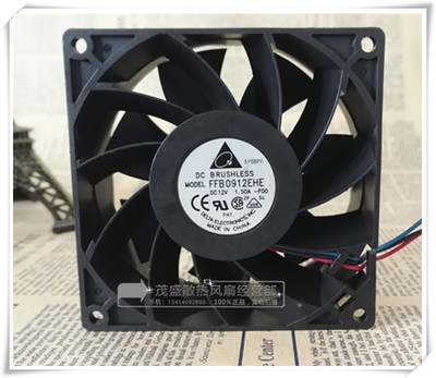 正品台达FFB0912EHE 9038 12V 1.50A 9CM 高转速大风量双滚珠风扇
