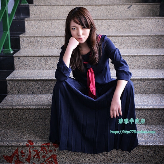 马路须真假学园日式水手服 COS学生演出班服 JK制服 学生校服套装