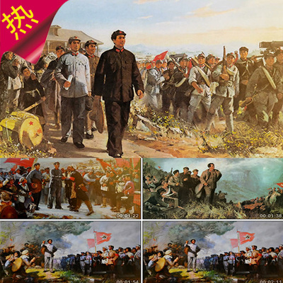 毛主席的话儿记心上 配乐成品 红歌 红军 八路军 群众 视频素材