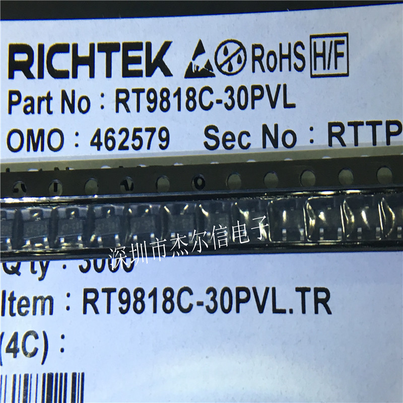 RT9818C-30PVL丝印K7- RT9818C-30GVL丝印K7= SOT-23进口原装直拍