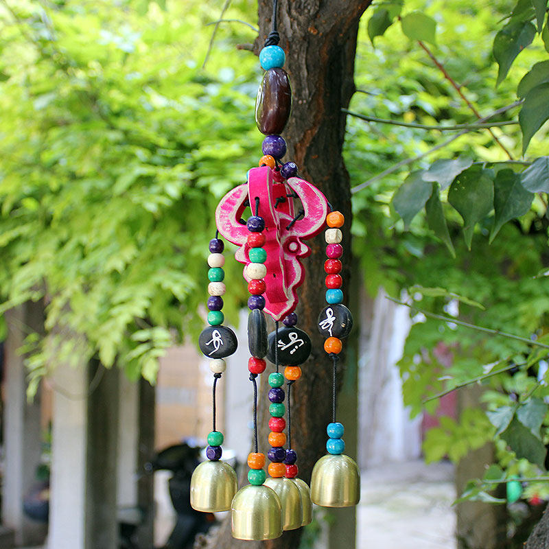 东巴牛头风铃丽江特色挂件金属铜铃铛防盗铃家居门饰吉祥如意装饰