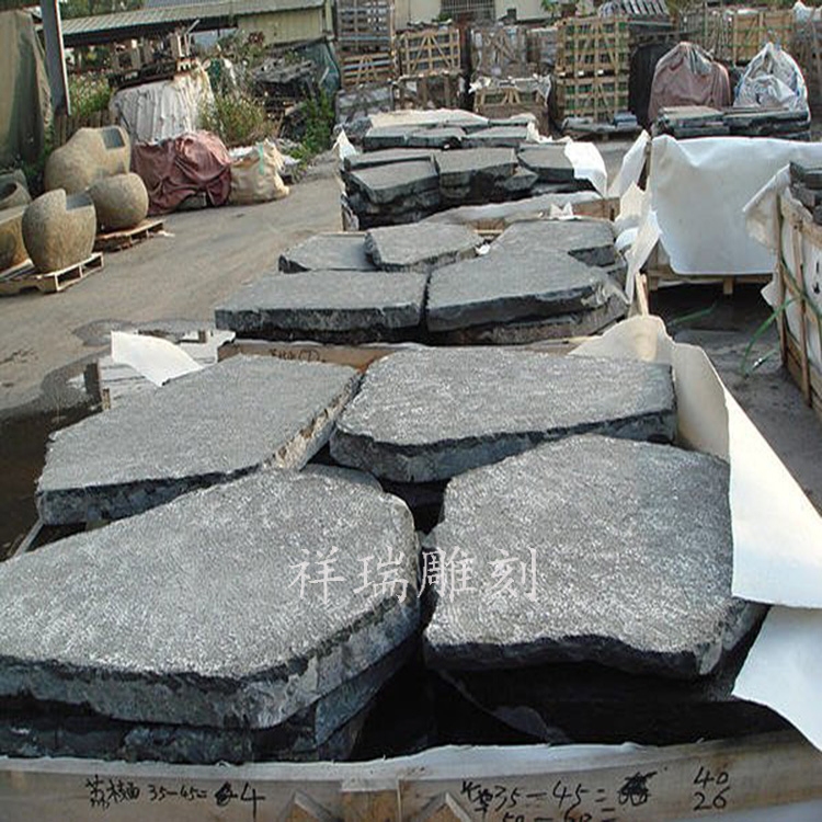 园林庭院花园踏步石头汀步石材脚踏石天然青石板铺地石雕装饰摆件