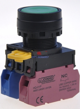 和泉IDEC YW1B款 HQ-2111绿色/NO+NC自复位按钮 1开1闭触点