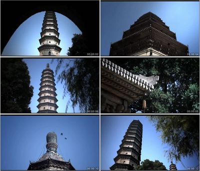 山西太原双塔寺名胜古迹高清实拍视频素材
