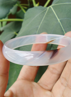 天然无烧水草53-54mm玛瑙手镯